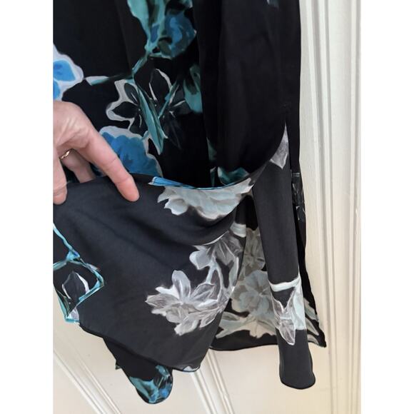 NWT The Kooples 90’s Slip Dress Black Blue Floral US "2" M Grunge ASO THE TALK - Picture 6 of 14